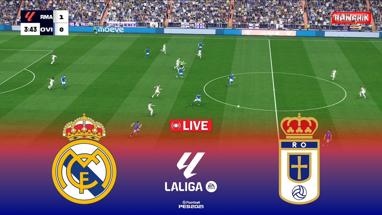 🔴Real Madrid vs Real Oviedo - La Liga 2026 Match | Pes 21 Video Game ...
