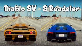 NFS Heat: Lamborghini Diablo SV vs Lamborghini Aventador S Roadster - Drag Race