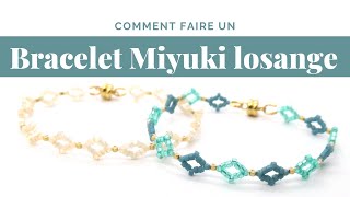 Bracelet Miyuki tissé en losange | Perles et Créations