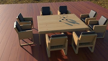 How to model Stylize wooden dining table and chairs in Maya