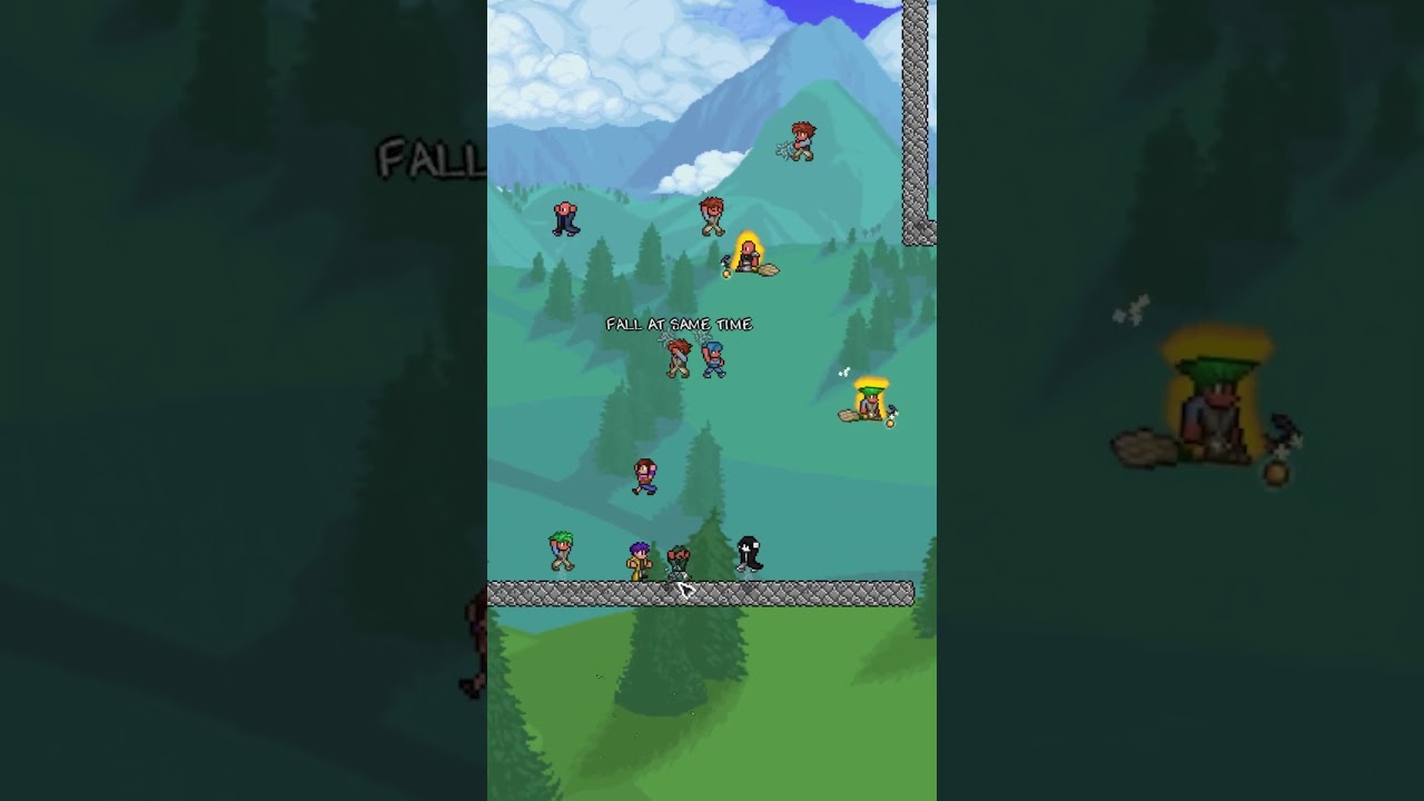 100 player CLUTCH JUMP cobwebs # #terraria #gaming #funny #memes #fyp #foryoupage