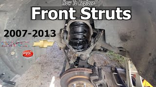 How To Replace Front Struts (2007-2013 GMC Sierra Chevy Silverado 1500 Coil Spring Assembly) #diy