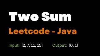 02. Two Sum - Leetcode #1 | Java DSA LeetCode Solutions