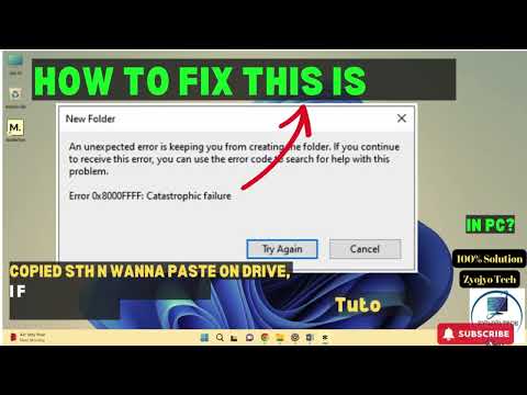 Fix Cannot Create, Open, Move Or Copy Files To Another Drive Error 0x800FFFF Catastrophic Failure