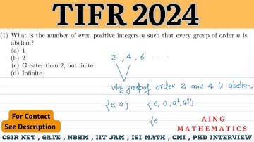 TIFR 2024 Mathematics Part A Question 1 | Even Order Abelian Groups