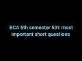 BCA 5th semester | 501 AWD( web track ) most important short questions #bca #webdesign