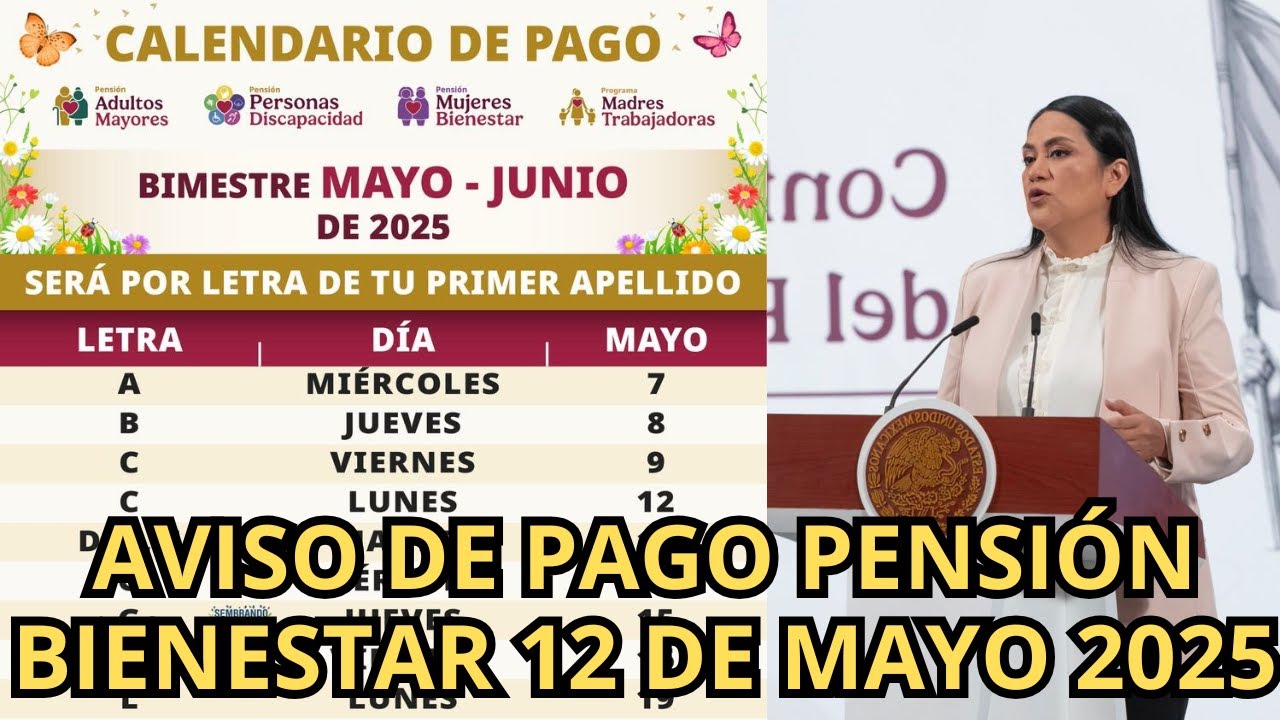 INICIAN los Pagos Pensión Bienestar 12 de Mayo 2025 Adultos Mayores y ...