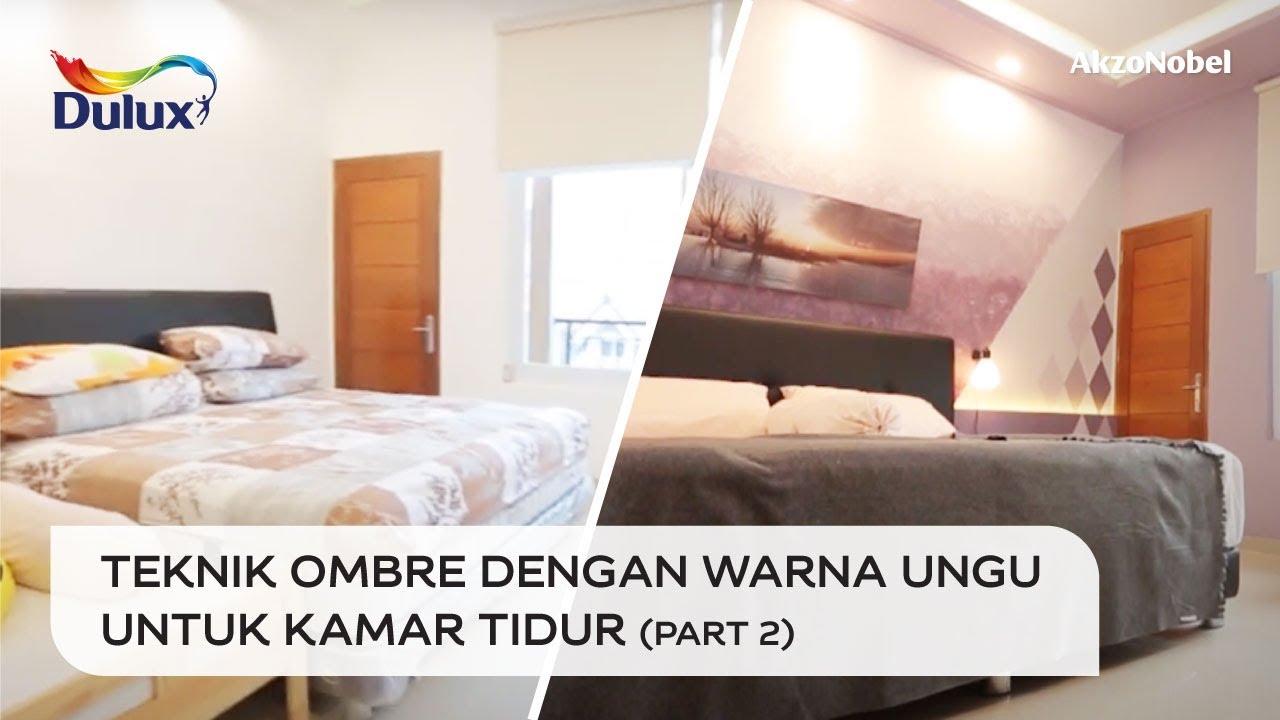 Teknik Ombre dengan warna  ungu  untuk Kamar  Tidur  Part 2 