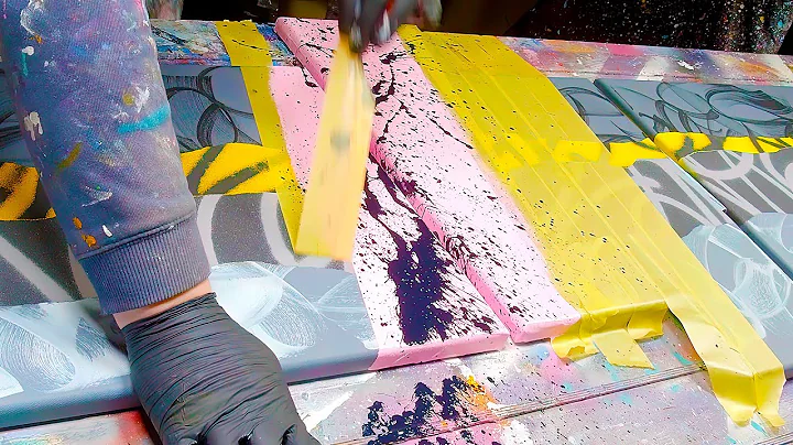 Pop Art / Abstract Painting Demo With Masking Tape...