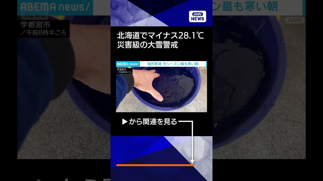 【ニュース】強烈寒波 再びピーク　北海道で今季最低マイナス28.1℃　日本海側は災害級の大雪警戒#shorts