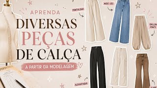 APRENDA A CRIAR NOVAS PEÇAS DE CALÇA A PARTIR DA MODELAGEM BASE! #pattern