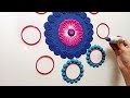 Makar Sankranti Special Rangoli 🌞🪁 | Beautiful Blue Floral Rangoli Design | Sankranti 2026