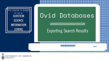 Exporting Searches in Ovid Databases