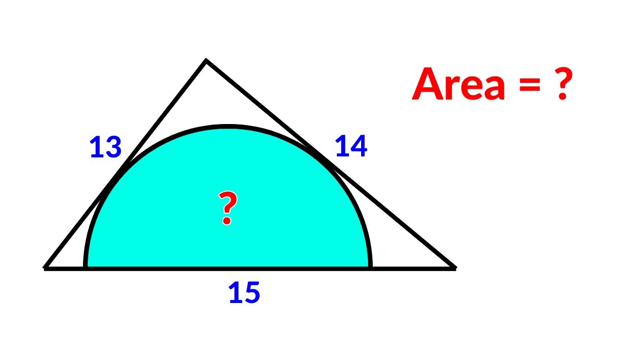 Find the area of semicircle inside the triangle | Math Olympiad ...