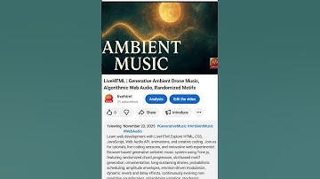 LiveHTML | Generative Ambient Drone Music, Algorithmic Web Audio, Randomized Motifs