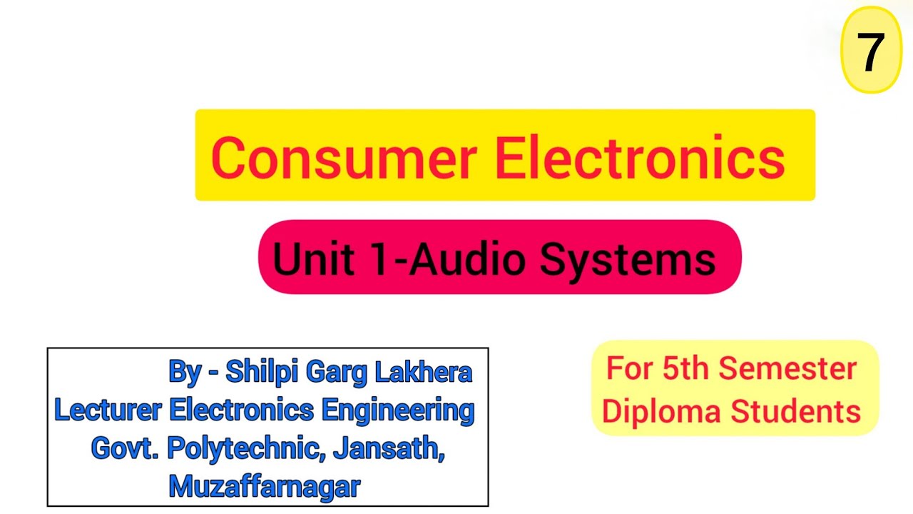 Consumer Electronics| Audio Systems| part 7 ( Noise and Distortion ) - 5th sem diploma students 