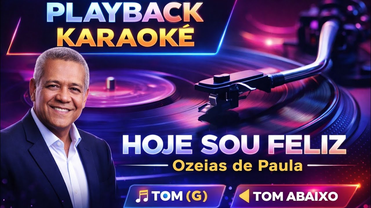 Hoje sou feliz | Ozéias de Paula | Playback legendado | Tom abaixo (G) | Alta Qualidade