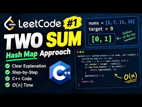 LeetCode #1 Two Sum in C++ | Hash Map Approach | O(n) Solution | DSA