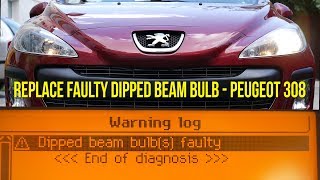 How to change a dipped headlamp bulb - Peugeot 308 408 (2007-2014)