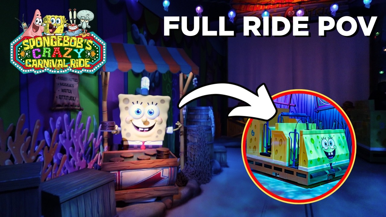 HILARIOUS SpongeBob SquarePants Ride! - FULL ONRIDE POV - NEW Dark Ride at Circus Circus!