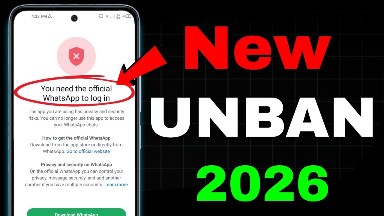 You need the official WhatsApp to log in Problem New Solution 2026