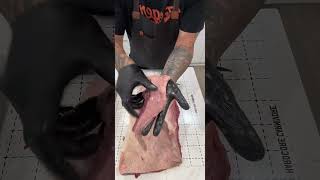 Trimming a brisket