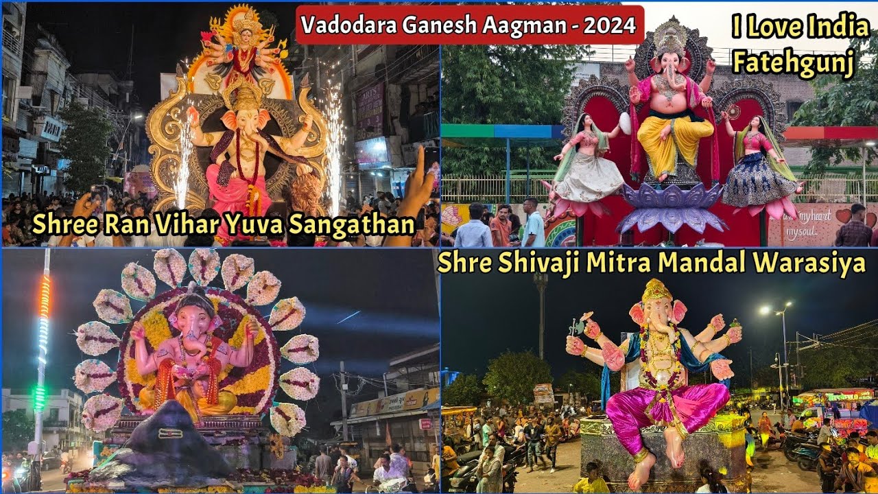 Vadodara Ganesh Aagman 2024 | Shree Shivaji Mitra Mandal Warasiya | I L U Fatehgunj | Sri Ran Vihar