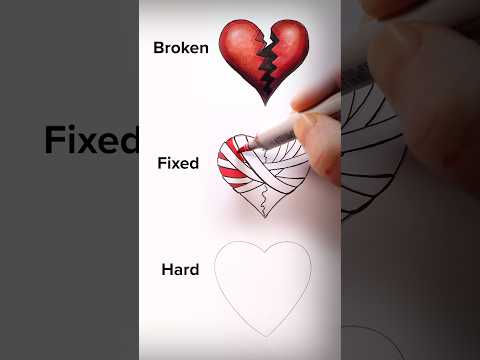 Draw Broken Heart! #art #drawing #shorts #heart #brokenheart  #howtodraw #easydrawing #pencildrawing