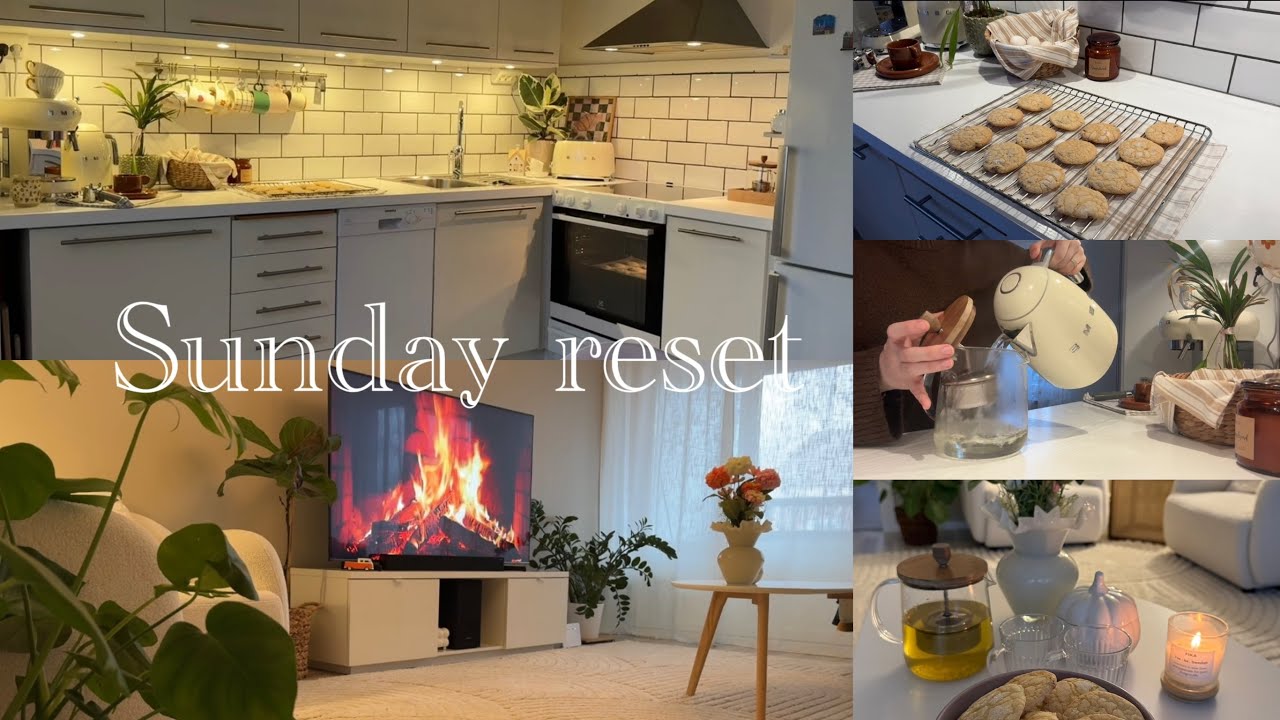 Sunday Reset/ Cleaning & Organizing/ Cleaning motivation/ Baking simple cookies/ Silent vlog 🍂