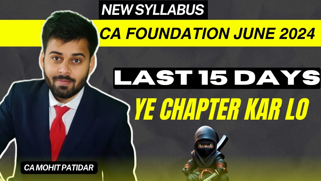 Last 15 Days MASTER Plan for CA Foundation June 2024