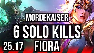 MORDEKAISER vs FIORA (TOP) | 6 solo kills, 6/1/4 | KR Diamond | 25.17