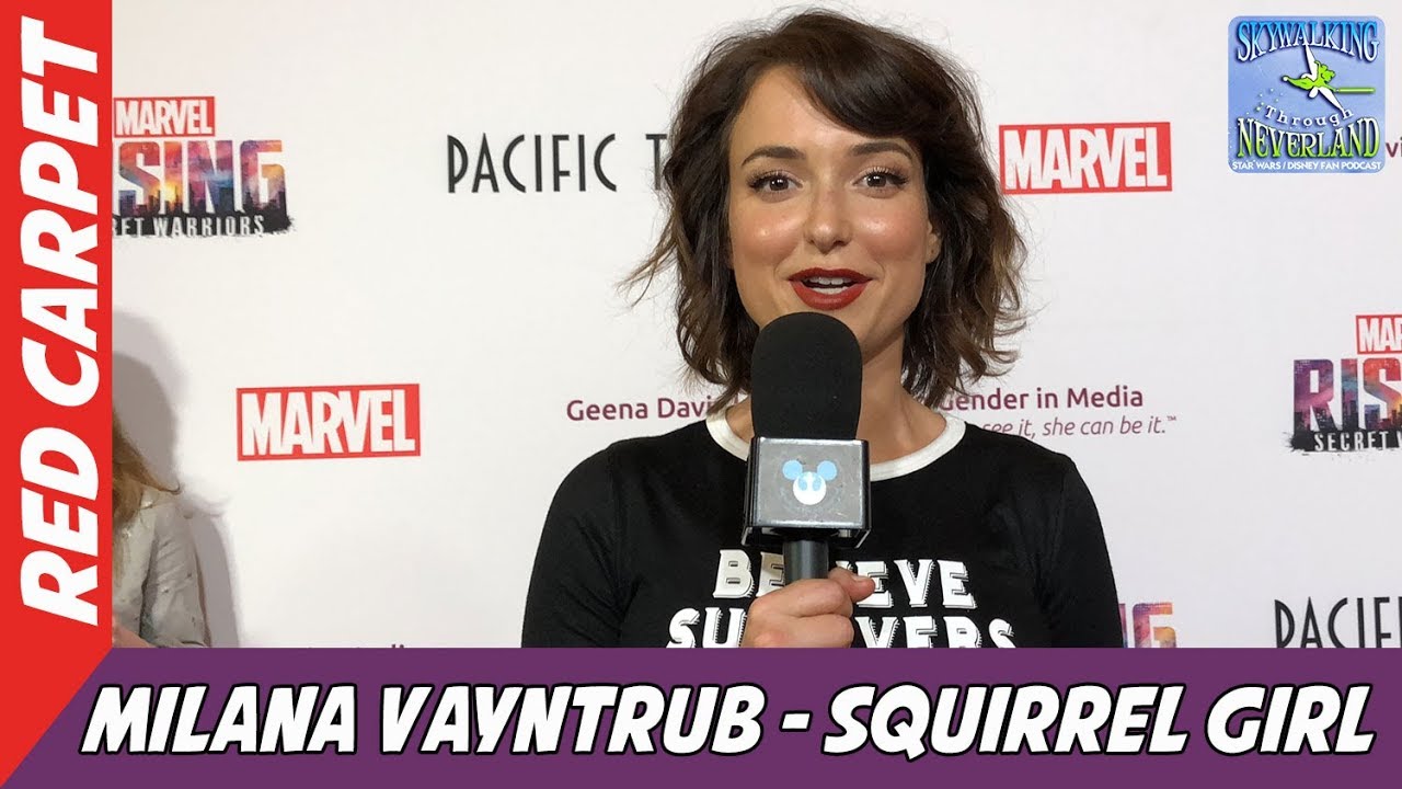 Marvel Rising Red Carpet Milana Vayntrub Voice Of Squirrel Girl Youtube