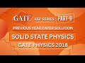 GATE PHYSICS 2018 Solved Paper | Solid State Physics | Previous Year Paper COMPLETE Solution