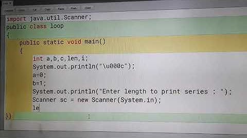 Program to print fibonacci series Bluej