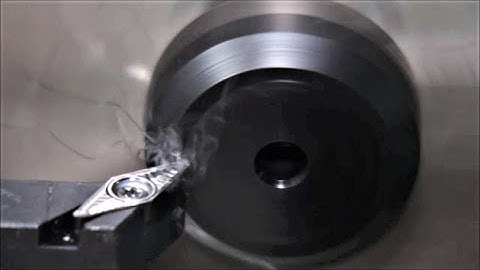 Small cnc lathe makes 3 delrin parts from a single blank, slot drill as boring bar