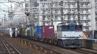 EF65-2117牽引の蘇我貨物(1091レ) 下総中山駅通過