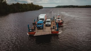 Видео Паромная переправа через река Вятка (Гоньба - Никольское) (автор: Suharik Life)