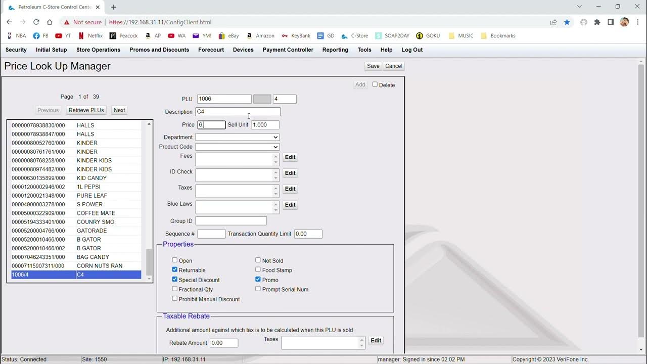 Petroleum c store control center how to add sale item on sale key youtube