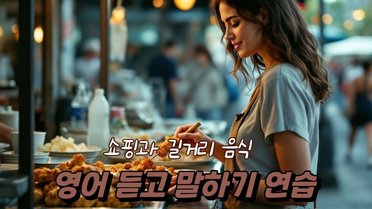 [중간 광고 없음]  여행 스토리 예문을 통해 내가 말하듯 익히세요 4편 - 쇼핑과 길거리 음식 (A2 ~B1 초입 수준)│영어말하기│학습자료│연습자료│일상영어│영어듣기│여행영어