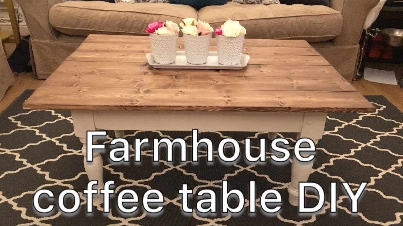 Farmhouse coffee table DIY UPCYCLE - YouTube