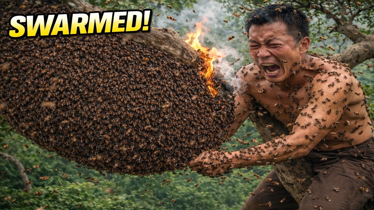 Alone at Extreme Heights with Thousands of Furious Wild Bees