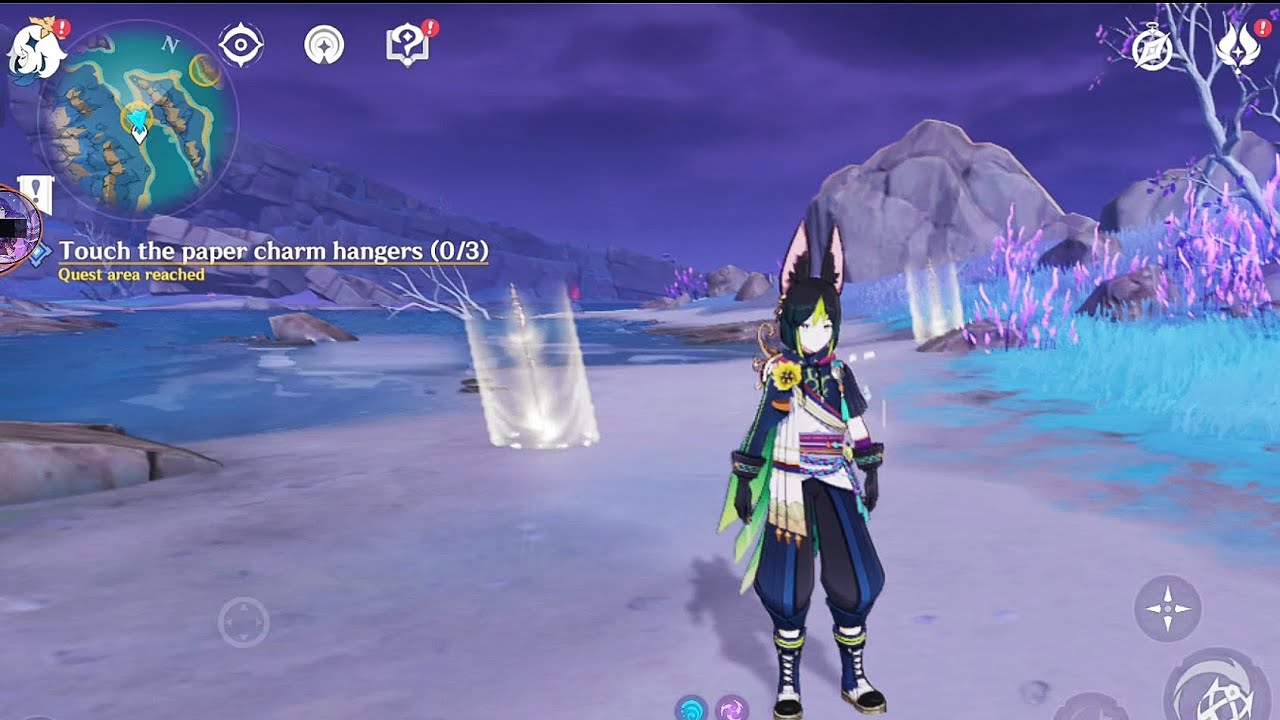 P - 2 | Touch The Paper Charm Hangers (0/3) Genshin impact Quest 