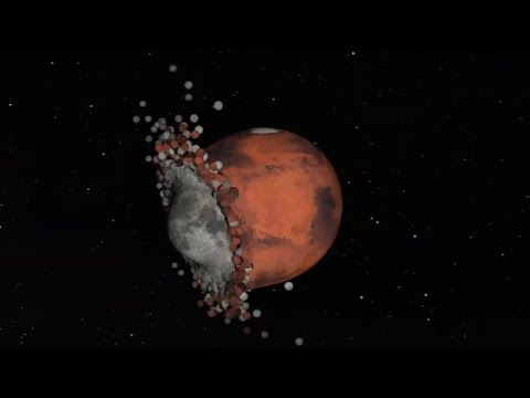 the moon crashes into mars real :P - YouTube