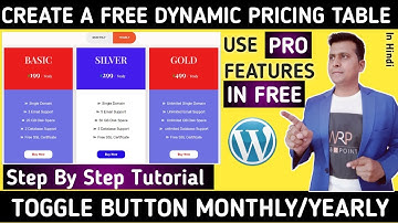 How to Create a Pricing Table in WordPress | Pricing Table WordPress Plugin | Elementor Tutorial