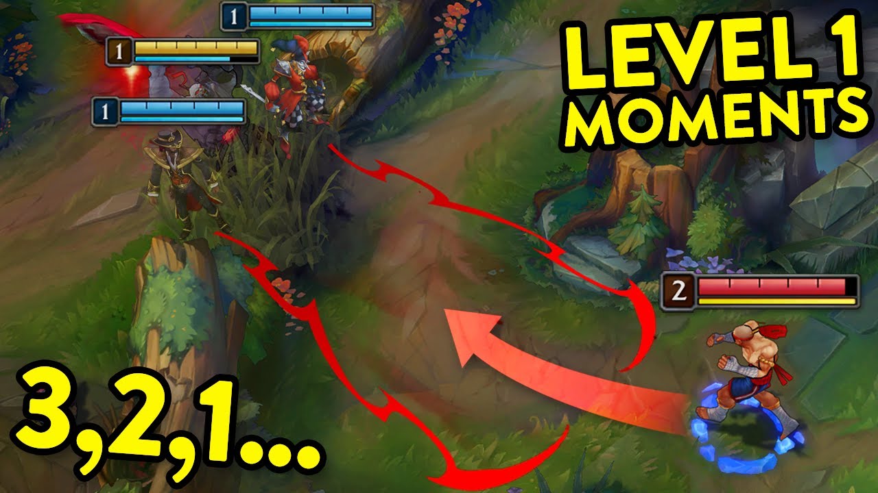 CRAZIEST LEVEL 1 MOMENTS (200 IQ Syndra Steal, Irelia 5 Man Stun...)