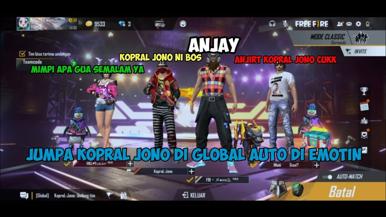 KETEMU KOPRAL JONO DI GLOBAL ASLI FREE FIRE INDONESIA YouTube