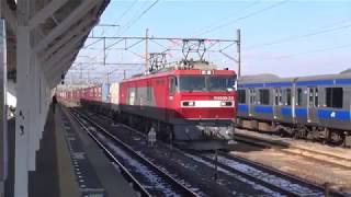 東北本線 白河駅 下り貨物３０８５レ ＥＨ５００-３３号機 運転停車 2019.01.30