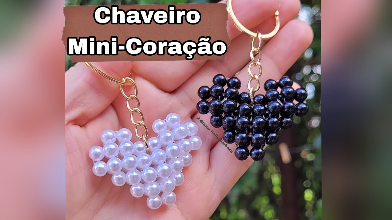 Chaveiro Mini coração de pérolasGleicy Kelly Barbosa