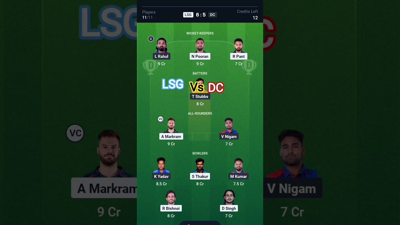 IPL 2025 , LSG VS DC dream 11 TEAMS prediction playing 👑💡