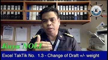 Excel TakTik No. 1.3 - Change of Draft +/- Weight